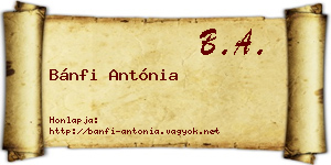 Bánfi Antónia névjegykártya